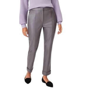 ANN TAYLOR NWT Faux Leather High Waist Ankle Pant in Fresh Graphite Size 6P
